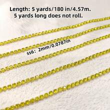 5mm Multi-Color Crystal Rhinestone Cup Chain Trim, Electrophoretic Colorful Crystal Claw Chain, 2mm Dense Single Row Rhinestone Chain, DIY Jewelry Accessories, Clothing Trim - Multicolor - View 23