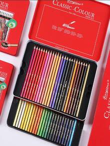 1 Set Customized 12/24/36/48/72 Colored Pencils Set, Oil-Based & Water-Soluble, Colorful Art Supplies For Sketching & Drawing Suitable For Adults & Beginners, Vibrant Colors, Personalized Stationery Gift For Back To School,School Supplies,Back To School,School Gift,For Office,For School,For Classroom,For Teacher Gifts,For University,For Colleague,For Dorm Rooms,For Teacher,For Boys And Girls,For Teenagers,Junior High School Students,Middle School Students,High School Senior High School Students,College Students,University Students,Freshman,Sophomore,Underclassmen - Multicolor - View 8