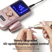 USB Rechargeable Electric Nail File Set - Multi-Speed Adjustable, Portable Nail Polisher And Foot Care Tool, Includes Nail File And Dead Skin Scraper, Suitable For Home Manicure Salon, Professional Nail And Pedicure Shaping Tool, Professional Nail Drill, Battery Capacity: 1800mAh - A - View 4