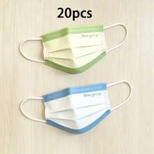 40/30/20/10pcs Women's Disposable Face Masks, Suitable For Home, Office And Outdoor Use, Breathable Non-Elastic Adult Masks, Color-Block Print Design For Fashionable Look, Durable For Parties, Great Gift, Non-Washable - Multicolor - View 23