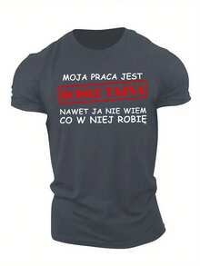 Fun Polish Languages Men's Short Sleeve T-Shirt Summer T-Shirt Top - 黑色 - 查看 8