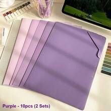 5pcs L-Shaped Wide Opening Folders, A4 Size, Anti-Slip Gradient Color, Suitable For Students To Store Exam Papers, Documents, Etc. - L-shaped Folder - View 12