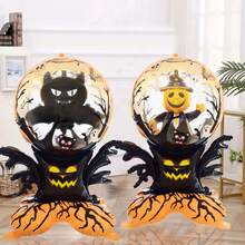 1pc Halloween Scene Decoration - 62.4 Inch Standing Halloween Withered Tree With Bat Base Foil Balloon - Festive And Eye-Catching Decor Halloween - Dead Tree Bat - View 1