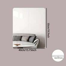 1pc Modern Acrylic Bathroom Mirror - Self-Adhesive Closet Mirror - Makeup Vanity Mirror - Room Decor Mirror, Children's Bedroom Decoration - Silver - View 10