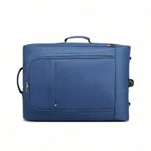 Bagaglio a mano piccolo, bagaglio leggero, valigia trolley morbida con due ruote, valigia da cabina per uomo e donna, adatta per viaggi di lavoro e vacanze - Blu - Visualizzare 7