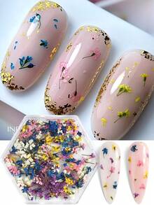 1 Box Mixed Color Floral Nail Art Decorations, Artificial Flower Design; Y2K Style Cute Petal Nail Decor, DIY Salon Accessories And Nail Supplies - Multicolor - View 4