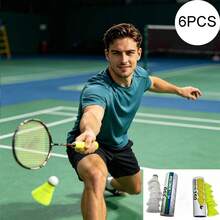 6pcs Badminton Shuttlecocks, Premium Sports Gift, Nylon Material Badminton Training Essential, Elastic Shuttlecocks With Stable Flight And Deformation Resistance, Comes With Storage Can And Packaging Bag - Multicolor - View 3