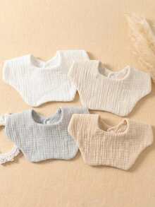 4PCS Girls Summer Candy Color Pure Cotton Gauze Baby Bibs, Soft Skin-Friendly Princess Baby Drool Bibs, Suitable For Daily Use In All Seasons - 彩色 - 查看 7