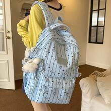 LECEY Mochila de gran capacidad estilo universitario para estudiantes de secundaria, bachillerato y universidad - Azul - Ver 5