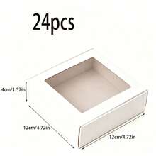 48/36/24/12/2pcs White Small Gift Boxes With Transparent Window, Jewelry, Soap, Candy Boxes, Handmade Crafts Packaging, Flat Bulk Pack, Suitable For Gifts, Crafts, Weddings, Parties, Bridal Showers, Brides, Wedding Decor, Birthday Decor - White - View 28
