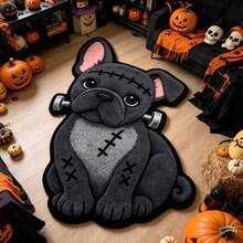 1pc Black Dog Rug, Living Room Carpet, Carpet, Living Room Area Rug, Small Area Rug, Mat, Home Decor, Large Living Room Carpet, Round Carpet, Living Room Home Decor, Room Decor, Washable Carpet, Graduation Gift - Black Dog - View 1