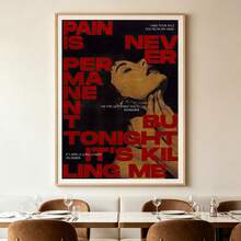 1pc Retro Music Art Poster - Frameless Canvas Wall Decoration, Including Layout Design, Black Background With Red Text Decorations - Suitable For Living Room, Bedroom, Kitchen, Corridor, And Music Room Decoration - A - View 11