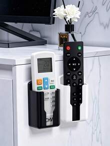 2/5 Stücke Fernbedienung Halter Wandmontage, selbstklebende Aufbewahrung ohne Bohren, selbstklebende Wandmontage Fernbedienung Aufbewahrungsbox, selbstklebende Multifunktions-Organizerbox geeignet für TV, Klimaanlage Fernbedienung, Stift, Handy und andere Büroorganisation, geeignet für TV und Klimaanlage Fernbedienung, einfache Installation, Schwarz, ovales Design, starke Haftung, Heimaufbewahrung Fernbedienung Halter - Verschiedenfarbig - Übersicht 9