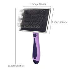 Pet Grooming Long Pin Brush - Features Extra-Long Stainless Steel Pins For Brushing Qut Tangles And Knots, Suitable For Wiry, Long, And Thick Coats On Medium To Large Dog Breeds. - View 3
