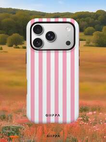 GIIPPA 1pc Pink & White Striped Pattern Design, Phone 17 Pro Max Phone Case, Compatible With Phone 16 Pro Max, 15 Pro Max, 14 Pro Max, Korean Style High-End Fashion & Fun Phone Case, Compatible With 11/12/13/14/15/16 Pro Max Plus, Elegant Design Suitable For Men And Women, Perfect Gift For Girlfriend On Christmas, Valentine's Day, Easter, Wedding Season And Birthday! - Multicolor - View 8