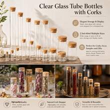10pcs 2.5ml/3ml/4ml/5ml/6ml/12ml/13ml/22ml/25ml/30ml/40ml/60ml Clear Glass Empty Bottles With Cork Stoppers, Perfume Bottles, Jars, DIY Handmade Small Bottles - View 3
