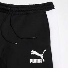Puma Pantalones largos de corte ajustado para primavera/otoño, jogger de chándal unisex con diseño de bloques de color clásico 53138101 - Negro - Ver 4