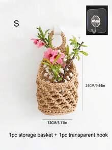 Handmade Woven Hanging Basket, Bohemian Style Wall Hanging Storage Net, Handmade Bohemian Home Decor, Decorative Wall Hanging Storage Bag, Suitable For Storing Small Items - Multicolor - View 8