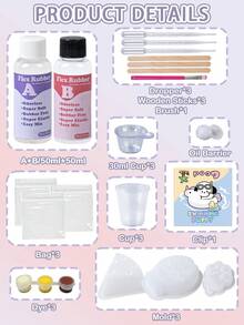 Taba Kit 100ml DIY 手作套組，含 3 個矽膠模具，適合 DIY 手工藝與珠寶製作，初學者理想選擇，教室獎勵、派對禮物 - set - 查看 8