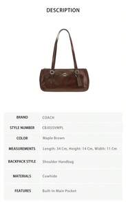 Asher Coach Series Brand Logo Ladies Shoulder Bag CBJ05SVMPL - Maple Leaf Color CBJ05SVMPL - View 9