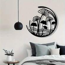 Panel de metal, arte de pared decorativo de silueta de metal negro de 11.8 pulgadas, adecuado para decoración del hogar, jardín y paredes interiores - Negro - Ver 5