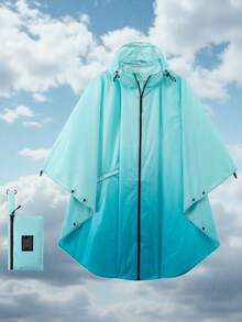 成人便攜式拉鍊連帽雨披，輕量女款口袋雨衣，防水多色，適合男女戶外活動 - 女款雨衣 - 查看 16