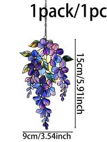 1/2 Stücke Hängender Sonnenfänger mit Glyzinienblüten, geeignet für Innenfenster, Balkon, Garten, Terrasse und Wohnzimmer, perfekt als Einweihungsgeschenk, Frühlingsgartenparty, Geburtstagsgeschenk, Hausrenovierung, Gartenhochzeit und andere Anlässe mit Blumenmotiv - Verschiedenfarbig - Übersicht 7