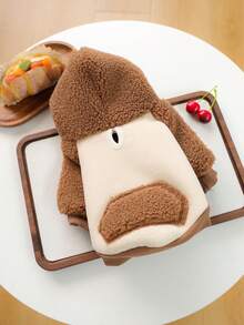 1 buah Pakaian Hewan Peliharaan Anjing Kucing Musim Gugur Musim Dingin Hangat Bulu Domba Tebal Gaya Korea - Topi Kopi - Coffee Brown - View 10