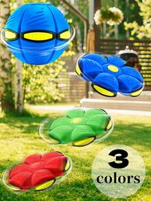 Transformable Elastic UFO Flying Ball 2 In 1 Flying Disc Durable Deformation Sports Ball For Outdoor Lawn Beach Camping Group & Pet Interactive Activities - Multicolor - View 7