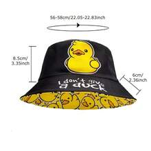 Unisex Reversible Bucket Hat, Fashionable Yellow Duck Print, Lightweight Bucket Hat, Suitable For Parties And Outdoor Activities - A - View 2