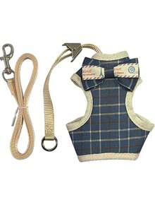 1pc Adjustable Duckling Clothes With Leash, Essential Outdoor Pet Accessory For Male And Female Ducklings, Cute Decorative Rope - Blue Plaid - View 13