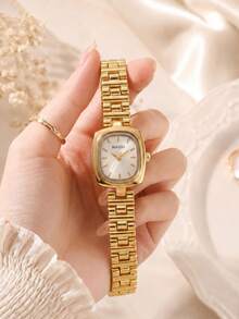 1pc Women's Vintage Luxury Casual Artistic Personalized Watch Suitable For Daily Wear - Gold - View 2