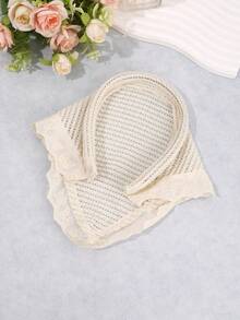 1pc Gentle Minimalist Casual Versatile Beige Mesh Lace Triangle Headband - Beige - View 2