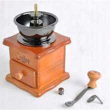 Manual Traditional Wooden Coffee And Pepper Grinder, Strong - Brown - View 4