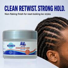 Gel de cera moldeadora para locs, gel de fijación máxima para retorcer locs iniciales, rastas, trenzas y torcidos, gel peinador sin escamas con aceite de árbol de té, aceite de ricino y aceite de coco, 250 ml - Cera de gel moldeadora - Ver 5