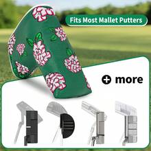 1 buah Sarung Kepala Putter Blade Bordir Bunga Sakura Hijau, Pelindung Putter Golf Pola Bunga dengan Lapisan Lembut, Cocok untuk Putter Blade - MultiWarna - View 5