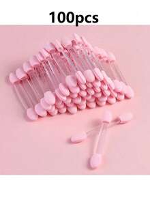 100/50/10 piezas de varillas aplicadoras de esponja de doble punta, varillas de esponja para sombra de ojos rosa con mango con purpurina, herramientas desechables para maquillaje de sombra de ojos y arte de uñas - Multicolor - Ver 9