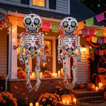 Extra Large Skeleton Balloon White Bone Frame Pattern Skeleton Balloon Day Of The Dead Halloween Decoration Balloon - Multicolor - View 2