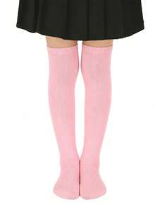 1 Pair Children's Over-The-Knee Socks, Girls' Solid Color Tall Socks, Suitable For Party, Holiday, Dance Performance, Everyday Wear For 7-14 Years Old - Multicolor - View 19