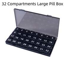1 Month 30 Days Pill Organizer Box, Portable Medication Reminder Pill Case With Compartments For Daily Dose - Multicolor - View 11