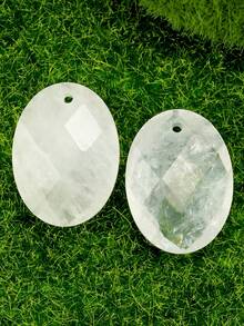 1/2PCS Natural Faceted Oval Pendant, 15*20mm Size, For Jewelry Making, DIY Necklace, Earrings, Wedding Favors, Valentine's Day Handmade Gifts - Cross-section - View 17