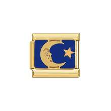 1pc Exquisite Design Fashion DIY Modular Kit, Hip-Hop Punk Style Painted Pattern Evil Eye - Moon & Stars Heart, Multiple Styles Detachable, Stainless Steel Bracelet Module, Fashionable & Versatile, Suitable For DIY Jewelry Making, Creative Design Jewelry Accessories, Suitable For Daily Wear, Surprise Gift For Men & Women - Gold Base - View 20