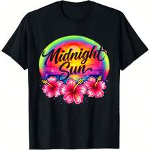 Vintage Retro Larsson Midnight Sun Graphic T-Shirt - Black - View 1