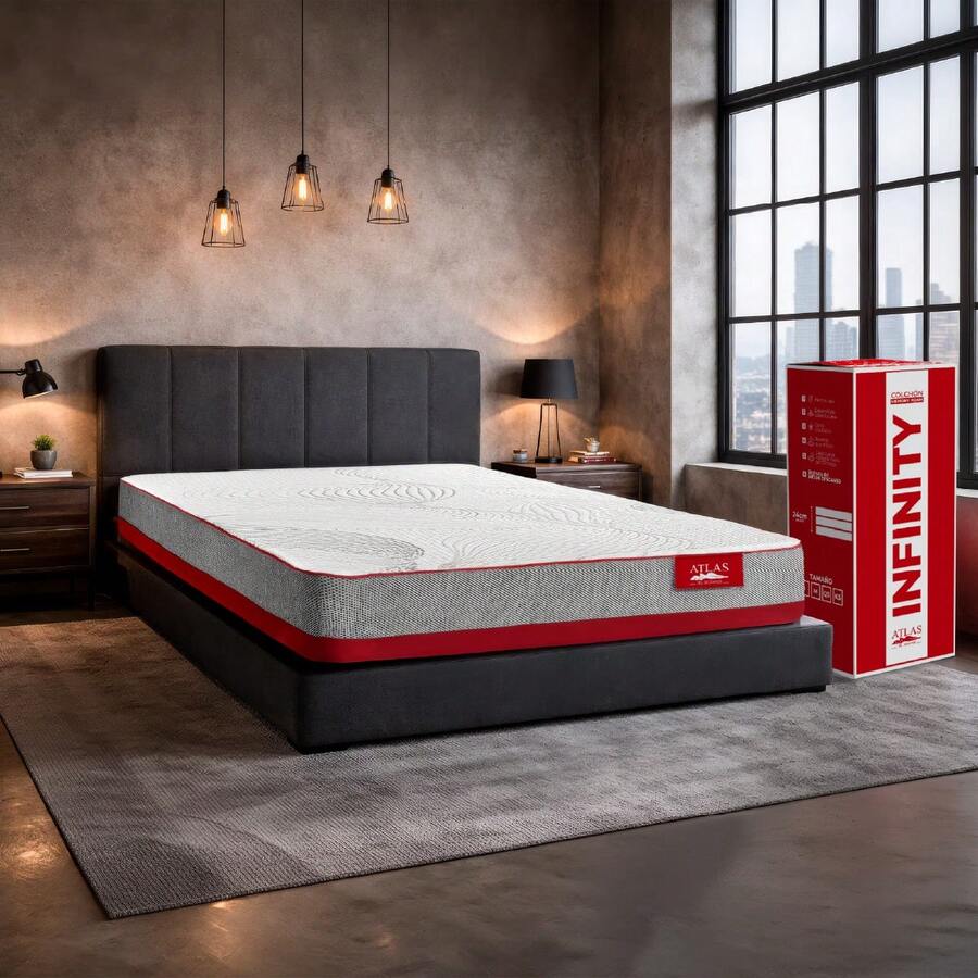 Atlas Del Descanso Atlas Infinity 24cm Double Mattress In Box - White - View 1