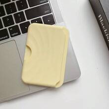 Apple Silicone Wave Card Holder Magnetic Magsafe Card Slot Solid Color Liquid Silicone Back Sticker Shockproof Card Holder - Multicolor - View 16
