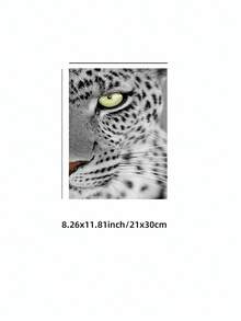 1 pieza Póster de arte de pared sin marco con ojo de leopardo en blanco y negro, póster de animal estético para decoración de apartamento, sala de estar, dormitorio, vuelta a la escuela, pósteres divertidos, artículos esenciales para dormitorio - ojos de leopardo - Ver 11