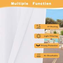 Outdoor Curtains, Suitable For Patios, Porches, Gazebos, UV-Resistant And Fade-Resistant, Offering Both Sun Protection And Privacy Decoration; Sold In Pairs - B - View 4