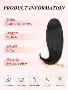 nimoki 14 Inch Elegant Claw Clip Ponytail Hair Extension, Heat-Resistant Synthetic Fiber, Easy To Wear Hair Accessory, Suitable For Women's Daily Use And Various Occasions - Multicolor - View 3