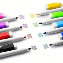 8pcs/16pcs Whiteboard Markers, Erasable Dry Erase Markers With Built-In Eraser, Random Colors, Erasable Colored Board Markers Chalkboard Pens; Suitable For Ceramic, Wood, Glass, Stationery - Whiteboard Marker - View 8