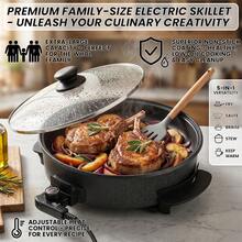 SUPERLEX 1500W Electric Hot Pot, Multifunctional Cooking Pot, Non-Stick Coating For Easy Cleaning, Five-Speed Electric Cooker, Pizza Cooker, Adjustable Temperature, Stew Pot, Braiser, Frying Pan And Stew Pot - UK Plug(220-240V) - View 10